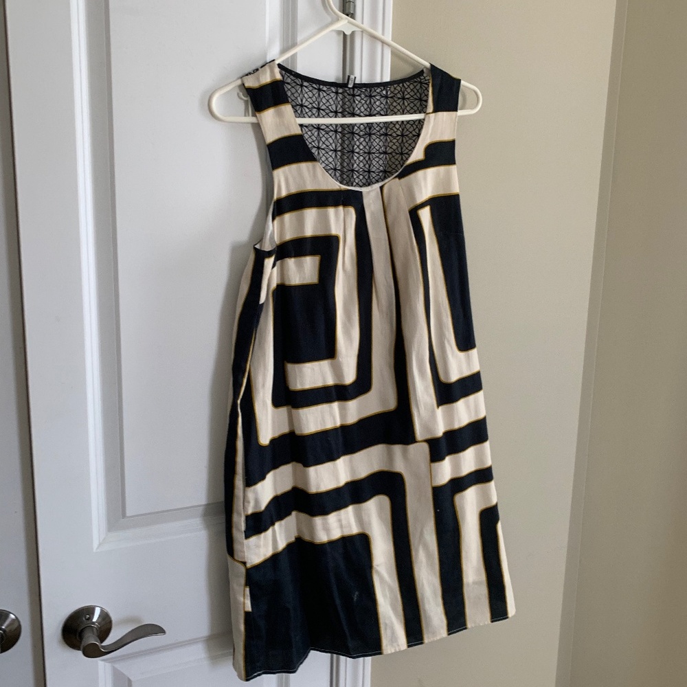 Blue/tan dress